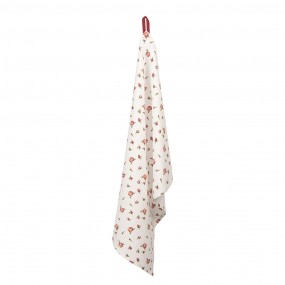 2ROR42C-1 Asciugamani da cucina 50x70 cm Rosso Bianco  Cotone Rose Rettangolo Strofinacci