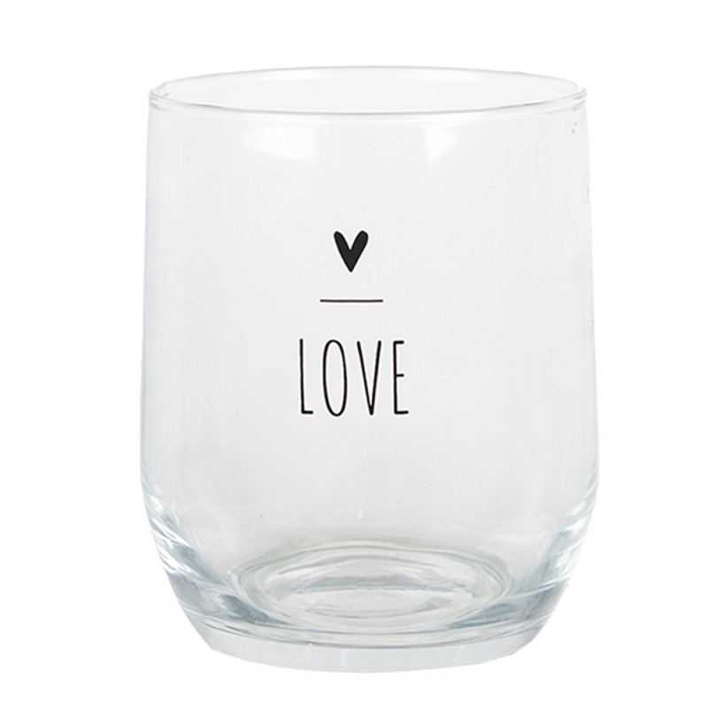 BHSGL0004 Verre d'eau 300 ml Transparent Verre Coeur Gobelet