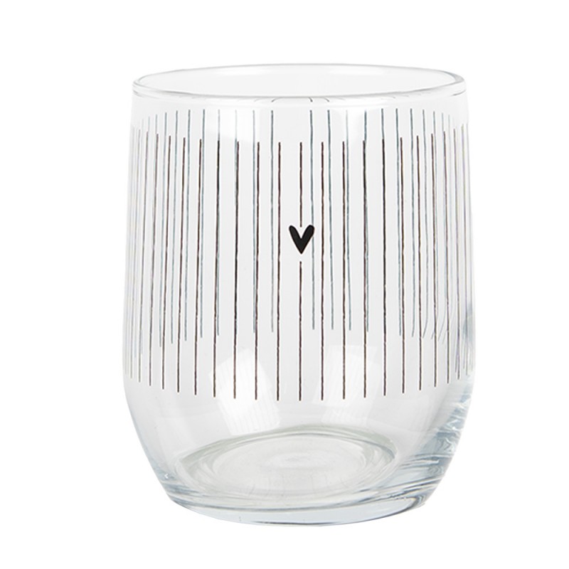 BHSGL0007 Water Glass 300 ml Transparent Glass Heart Drinking Cup