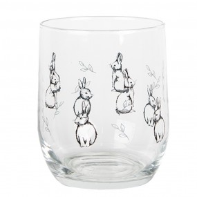 2BNSGL0002 Water Glass 300 ml Transparent Glass Rabbits Drinking Cup