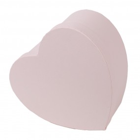 266025 Storage Box Set of 3 28x26x14/24x23x12/21x20x10  cm Pink Cardboard Heart-Shaped