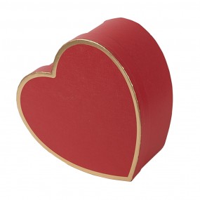 266026 Storage Box Set of 3 28x26x14/24x23x12/21x20x10 cm Red Cardboard Heart-Shaped