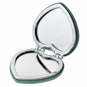 2JZSP0015 Handheld Mirror 7x7x2 cm Green Plastic Glass Cat Heart-Shaped