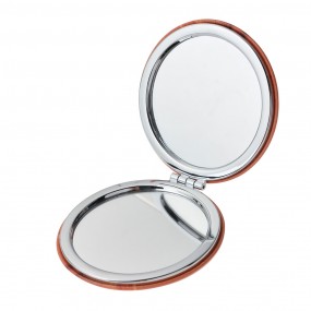 2JZSP0017 Handheld Mirror Ø 7 cm Orange Plastic Glass Cat Round