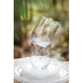 2NWVGL0002 Verre d'eau 300 ml Transparent Verre Bois de cerf Gobelet