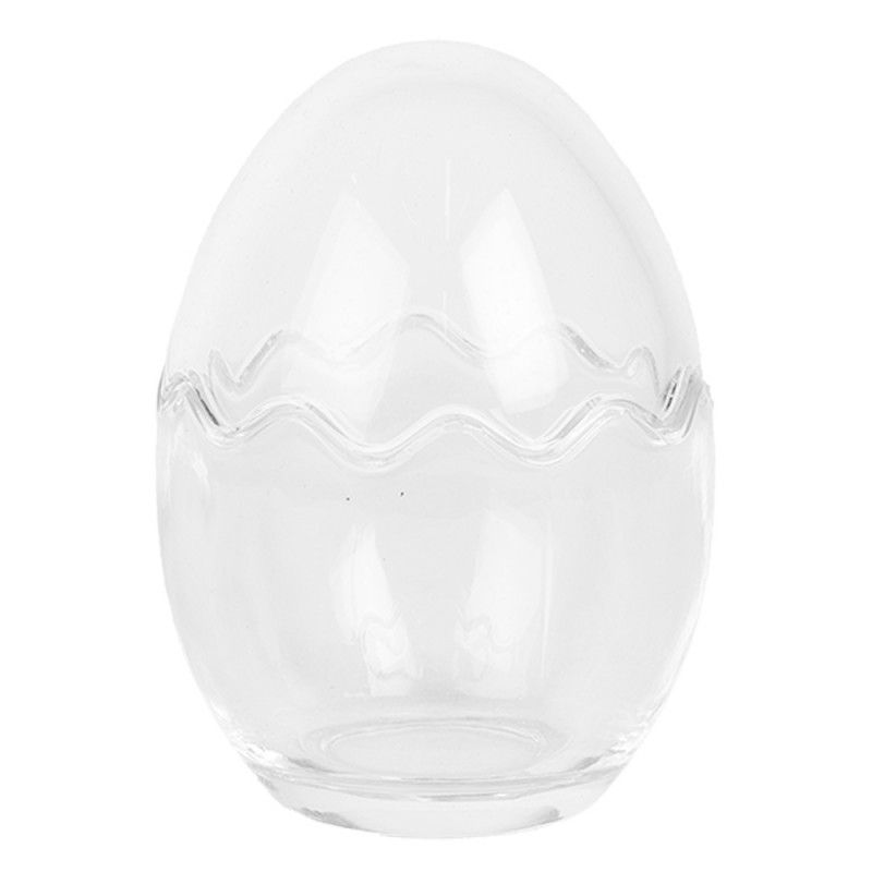 6GL4999 Storage Jar Egg Ø 8x12 cm Transparent Glass