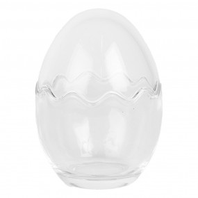 26GL4999 Storage Jar Egg Ø 8x12 cm Transparent Glass