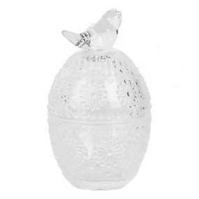 26GL5000 Storage Jar Egg Ø 9x16 cm Transparent Glass Bird Oval