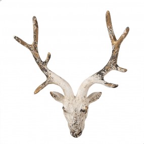 26MG0057 Wall Decoration Deer 33x14x43 cm Beige Ceramic material