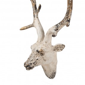 26MG0057 Wall Decoration Deer 33x14x43 cm Beige Ceramic material