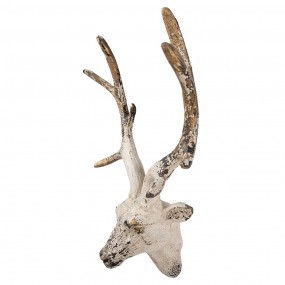 26MG0057 Wall Decoration Deer 33x14x43 cm Beige Ceramic material