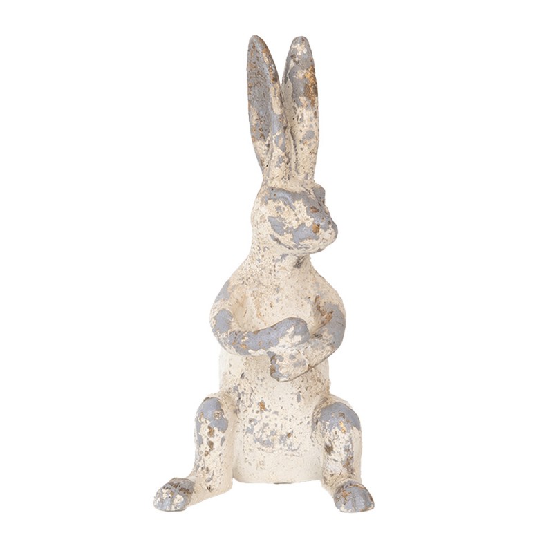 6Y5661 Decorative Figurine Rabbit 8x9x17 cm Beige Ceramic material