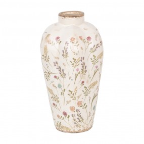 26CE1937S Vase Ø 17x30 cm Beige Pink Ceramic Flowers