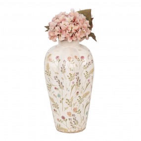 26CE1937S Vase Ø 17x30 cm Beige Pink Ceramic Flowers