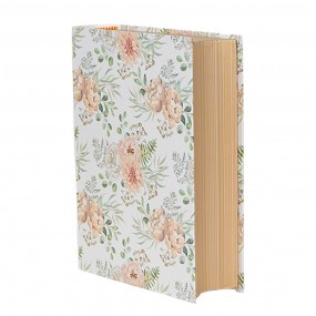 266021 Boîte de rangement set de 3 Livres 29x24x7/25x20x6/22x16x5 cm Blanc Vert Carton Fleurs Rectangle