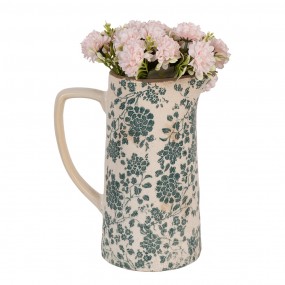 26CE1922L Decoration can 21x14x26 cm Beige Green Ceramic Flowers