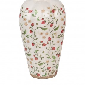 26CE1939L Vase Ø 24x40 cm Beige Red Ceramic Strawberries