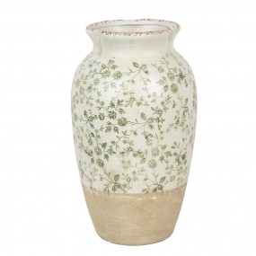 26CE1943L Vaso  Ø 21x37 cm Beige Verde Ceramica Fiori