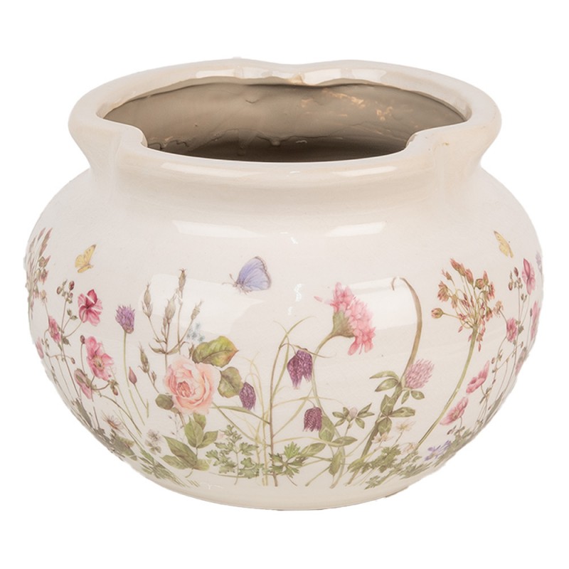 6CE1944L Fioriera Ø 23x16 cm Beige Rosa  Ceramica Fiori