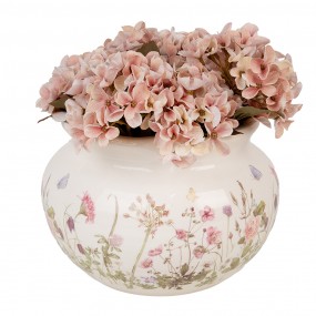 26CE1944L Fioriera Ø 23x16 cm Beige Rosa  Ceramica Fiori