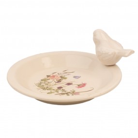 26CE1948M Bird Feeder Tray Ø 21x10 cm Beige Ceramic Bird