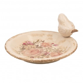 26CE1949M Bird Feeder Tray Ø 21x10 cm Beige Ceramic Bird