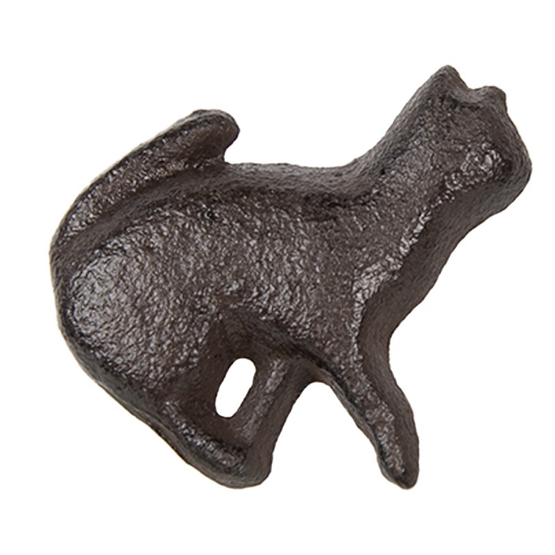 6Y5644 Door Knob Cat 5x3x5 cm Brown Metal