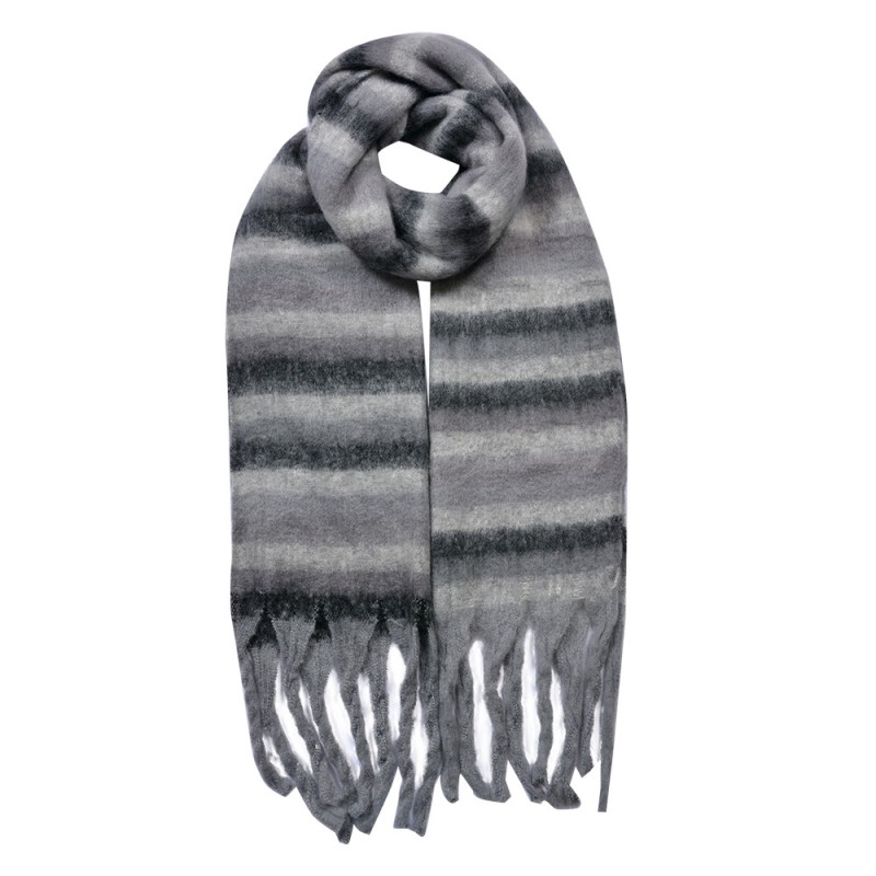 JZSC0821G Winter Scarf Women 39x200 cm Grey Synthetic Rectangle Scarf