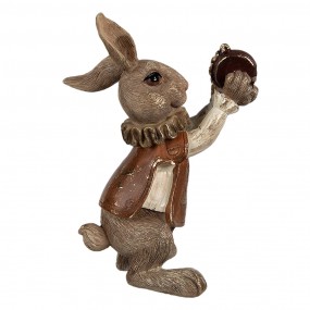 26PR4143 Figurine Lapin 13 cm Marron Polyrésine