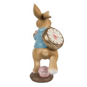 26PR4146 Figurine Lapin 30 cm Marron Bleu Polyrésine Décoration de Pâques