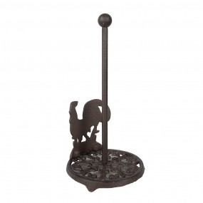 26Y5639 Kitchen Roll Holder Ø 17x33 cm Brown Metal Rooster