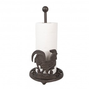 26Y5639 Kitchen Roll Holder Ø 17x33 cm Brown Metal Rooster