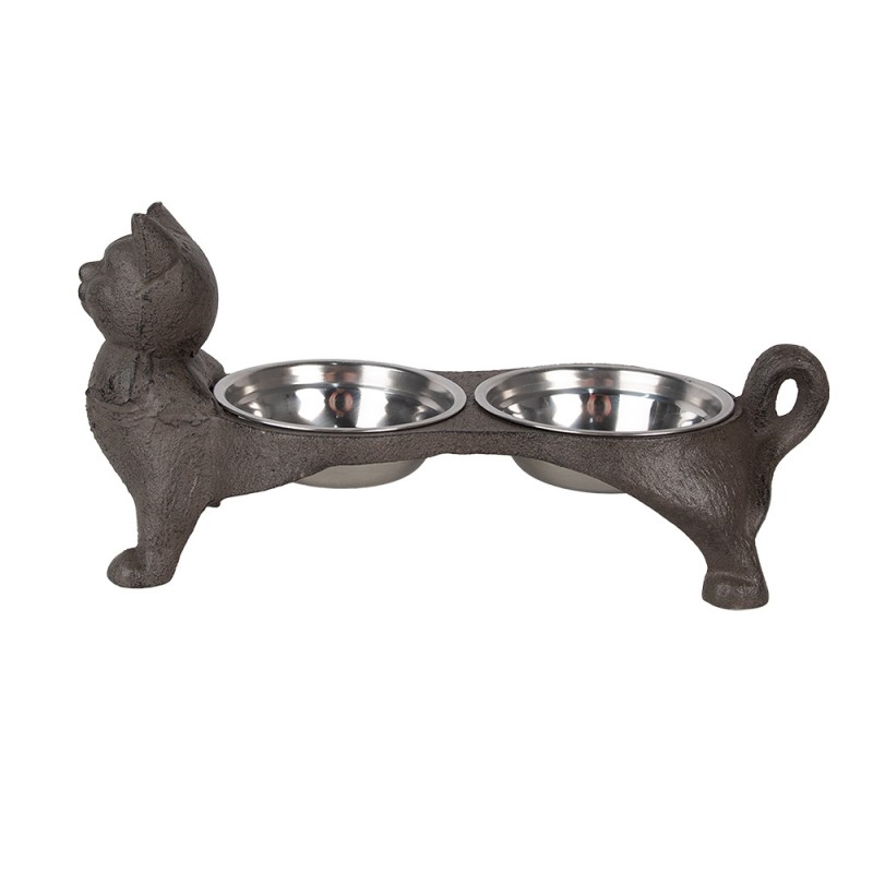 6Y5641 Cat Bowl 2x225 ml Brown Metal