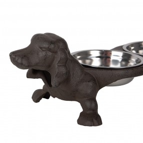 26Y5642 Dog Bowl 2x225 ml Brown Metal