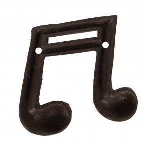 26Y5652 Wall Coat Rack Music note 10x3x9 cm Brown Metal