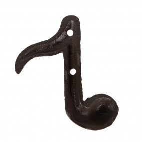 26Y5653 Wall Coat Rack Music note 8x3x9 cm Brown Metal