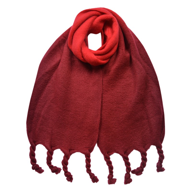 JZSC0827BU Winter Scarf Women 32x220 cm Red Synthetic Rectangle Scarf