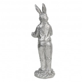 26PR3092ZI Figurine Rabbit 33 cm Silver colored Polyresin Home Accessories