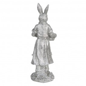 26PR3093ZI Figurine Rabbit 34 cm Silver colored Polyresin Home Accessories