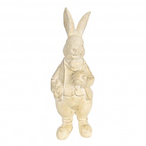 26PR3094W Figurine Rabbit 22 cm White Polyresin Home Accessories