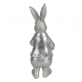 26PR3094ZI Statuetta Coniglio 22 cm Color argento Poliresina Accessori per la casa
