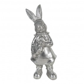 26PR3095ZI Figur Kaninchen 22 cm Silberfarbig Polyresin Wohnaccessoires