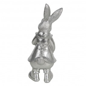 26PR3095ZI Figurine Rabbit 22 cm Silver colored Polyresin Home Accessories