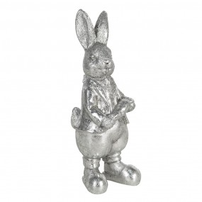 26PR3096ZI Figur Kaninchen 13 cm Silberfarbig Polyresin Wohnaccessoires