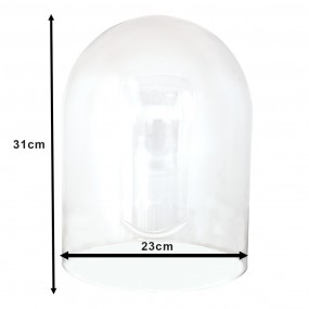 26GL3549 Cloche Ø 23x31 cm Transparent Glass Glass Bell Jar