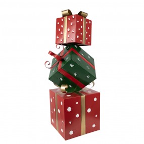 25Y1261 Décoration de Noël  Cadeau 42x36x92 cm Rouge Vert Métal