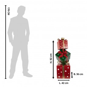 25Y1261 Christmas Decoration Gift 42x36x92 cm Red Green Metal