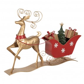 25Y1263 Christmas Decoration Sled 70x12x49 cm Brown Red Metal