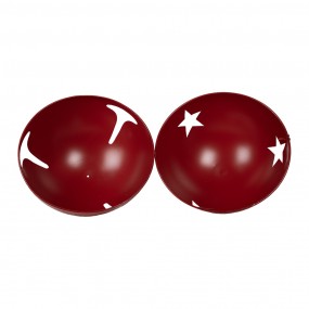 25Y1265 Kerstdecoratie Bel Ø 62 / Ø 52 / Ø 42 cm Rood Metaal