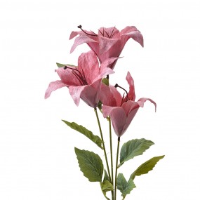 26PL0337P Fleur artificielle 72 cm Rose Plastique